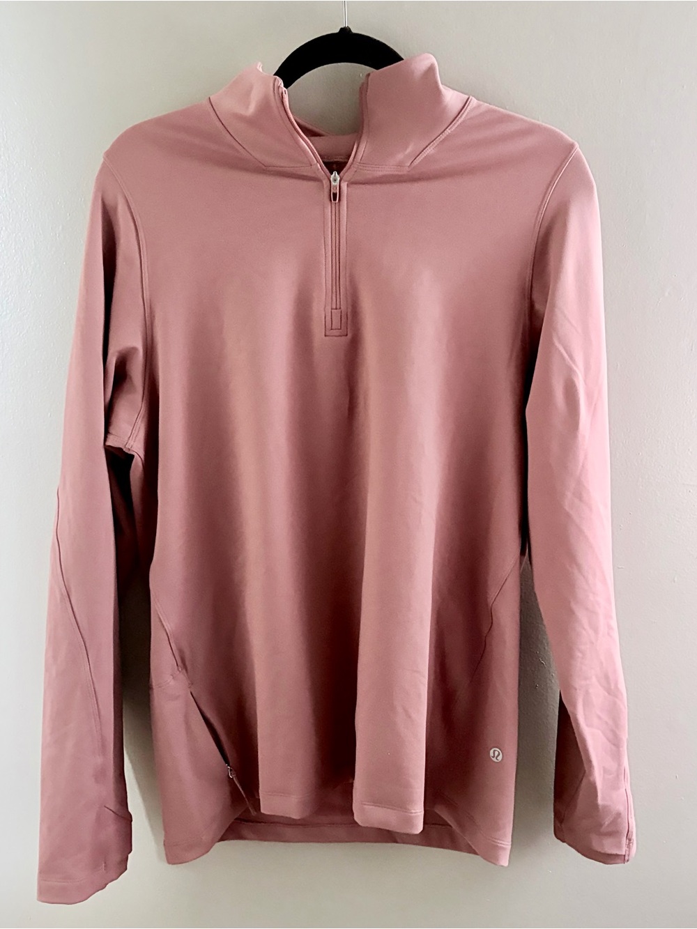 Lululemon Mens Rulu Fleece Half-Zip Long-Sleeve Shirt Mauve Pink Medium